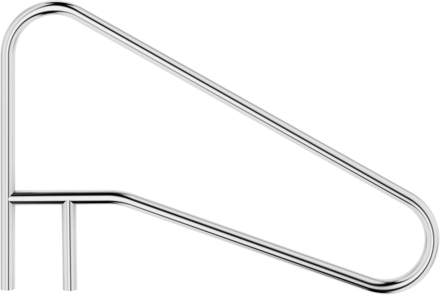 KUAFU Pool Handrail Grab Rail, Swimming Pool Bend Handle Stair Rail for Inground Pool 49.5"X35.5" Stainless Steel 300lbs Load Capacity