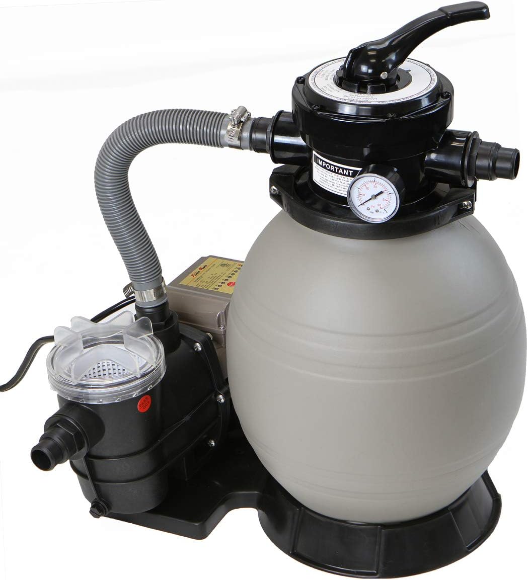 XtremepowerUS 13" Sand Filter 3/4HP Pool Pump 2,400 GPH for Above Ground Swimming Pool Set Multi-Port Valve Up To 10,000 Gallons, 1-1/4"NPT