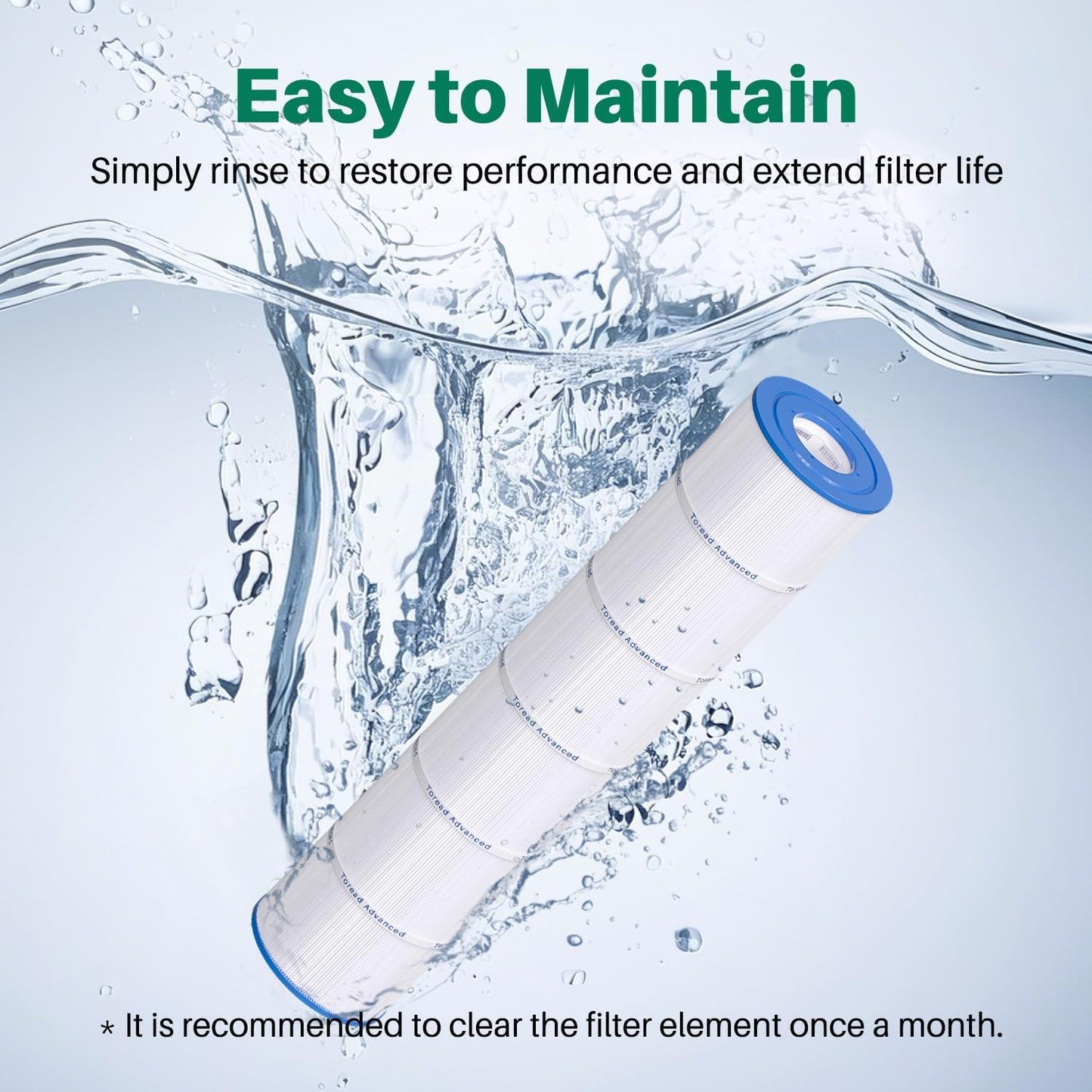 TOREAD PCC130 Pool Filter Replaces Pentair CCP520, R173578, PCC130, Ultral-A7, Unicel C-7472, Filbur FC-1978, FC-6475, Clean and Clear Plus 520, 817-0143, 178585, 4 X 130 sq. ft. L x OD:32 1/16"x 7"