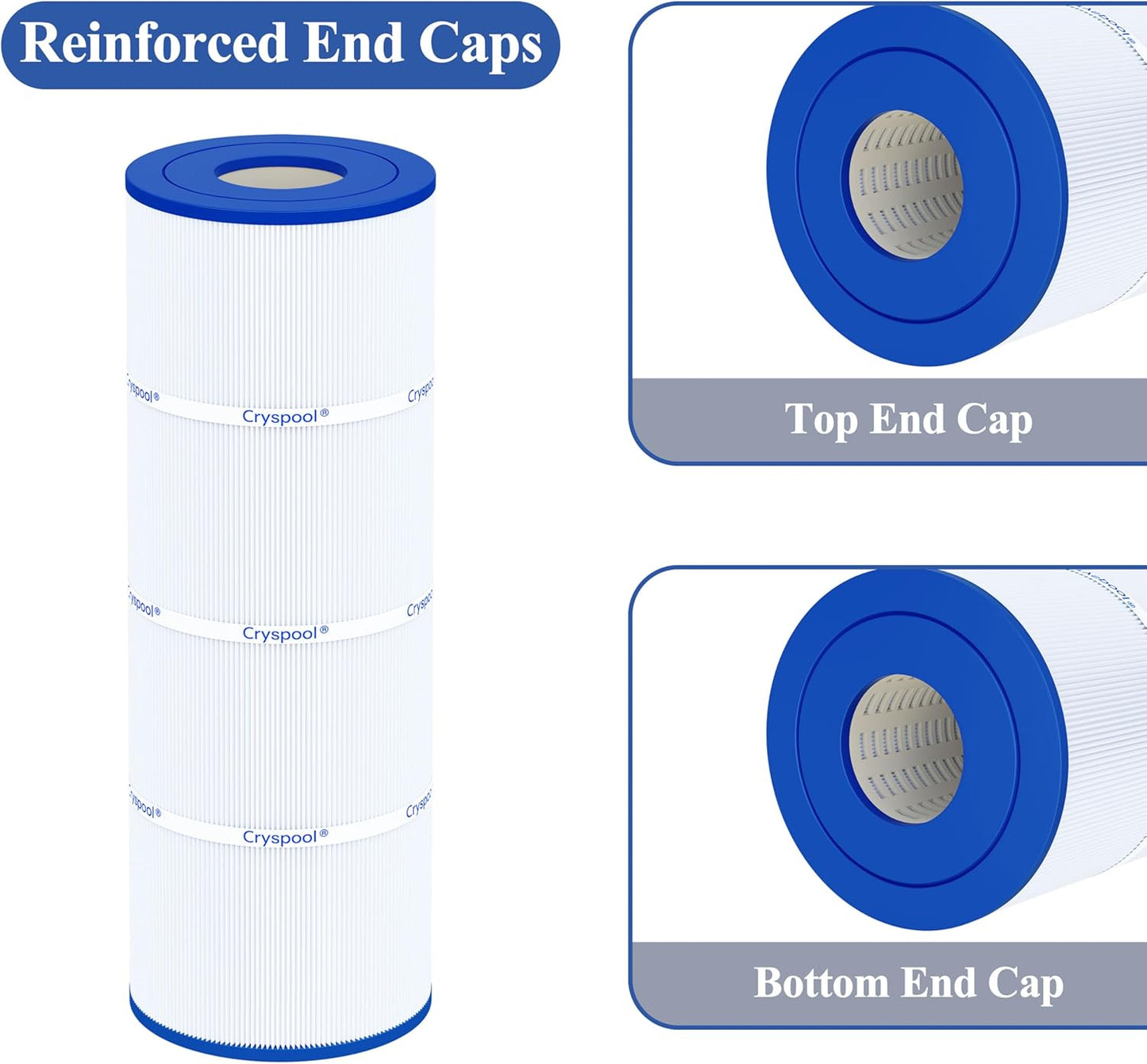 Cryspool® 07066 Filter Compatible with CX580XRE, SwimClear C3025, C3030, PA81, C-7483, FC-1225, 4×81 Sq. Ft Pool Filter Cartridge, 4 Pack