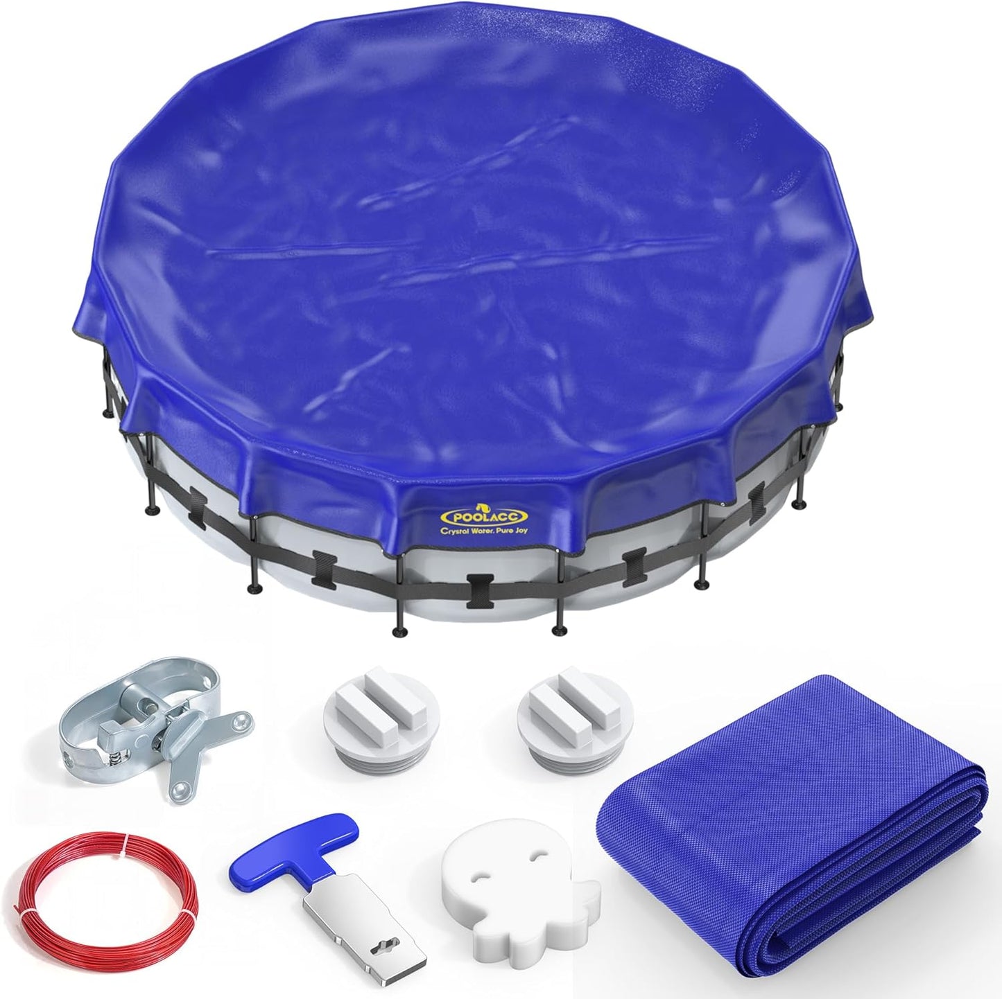 Pool Covers for Above Ground Pools - 24 ft Round Winter Pool Cover, Extra Durable Cold- and UV-Resistant Heavy-Duty Swimming Pool Cover for Winterizing