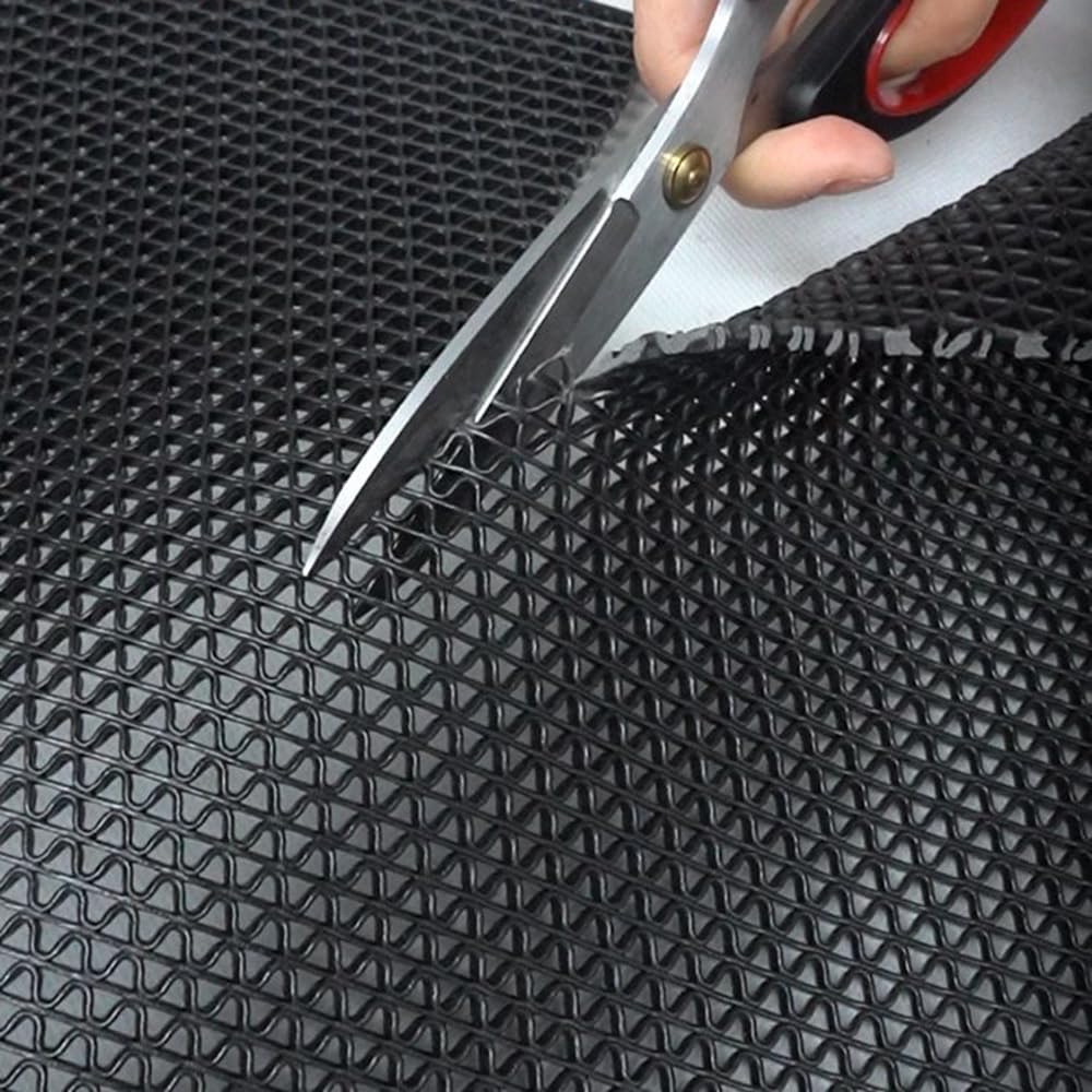 PVC Drainage Floor Mat Non-Slip Commercial Wet Area Mat for Outdoor and Indoor Restaurant Kitchen Bar Swimming Pool Splash Matting Water Drain Flooring Mat (Black, 3FTX10FT)