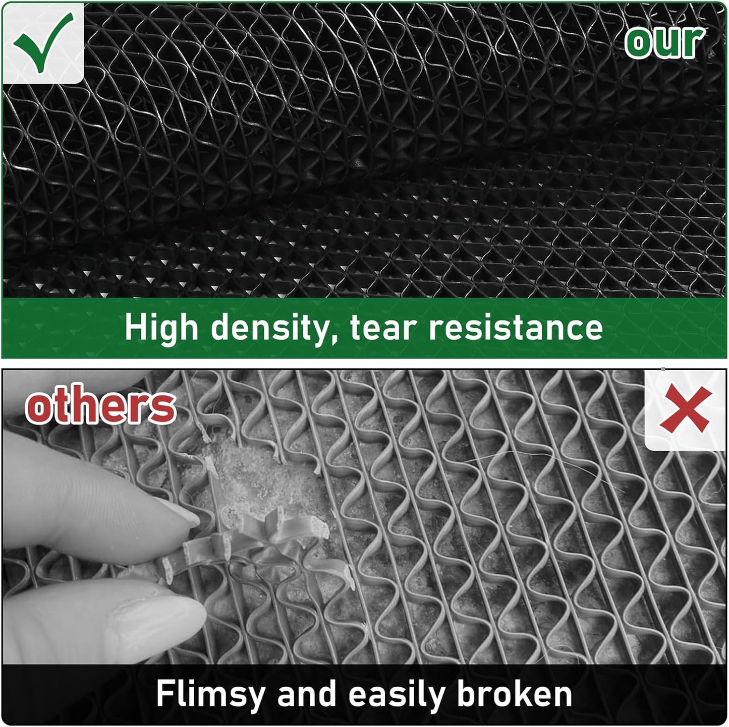 jxgzyy Commercial Drainage Mat Non Slip Drainage Floor Matting 3'x10' Heavy Duty Swimming Pool Mat for Restaurant Kitchen Bathroom Bar Garden Outdoor Wet Area, Black