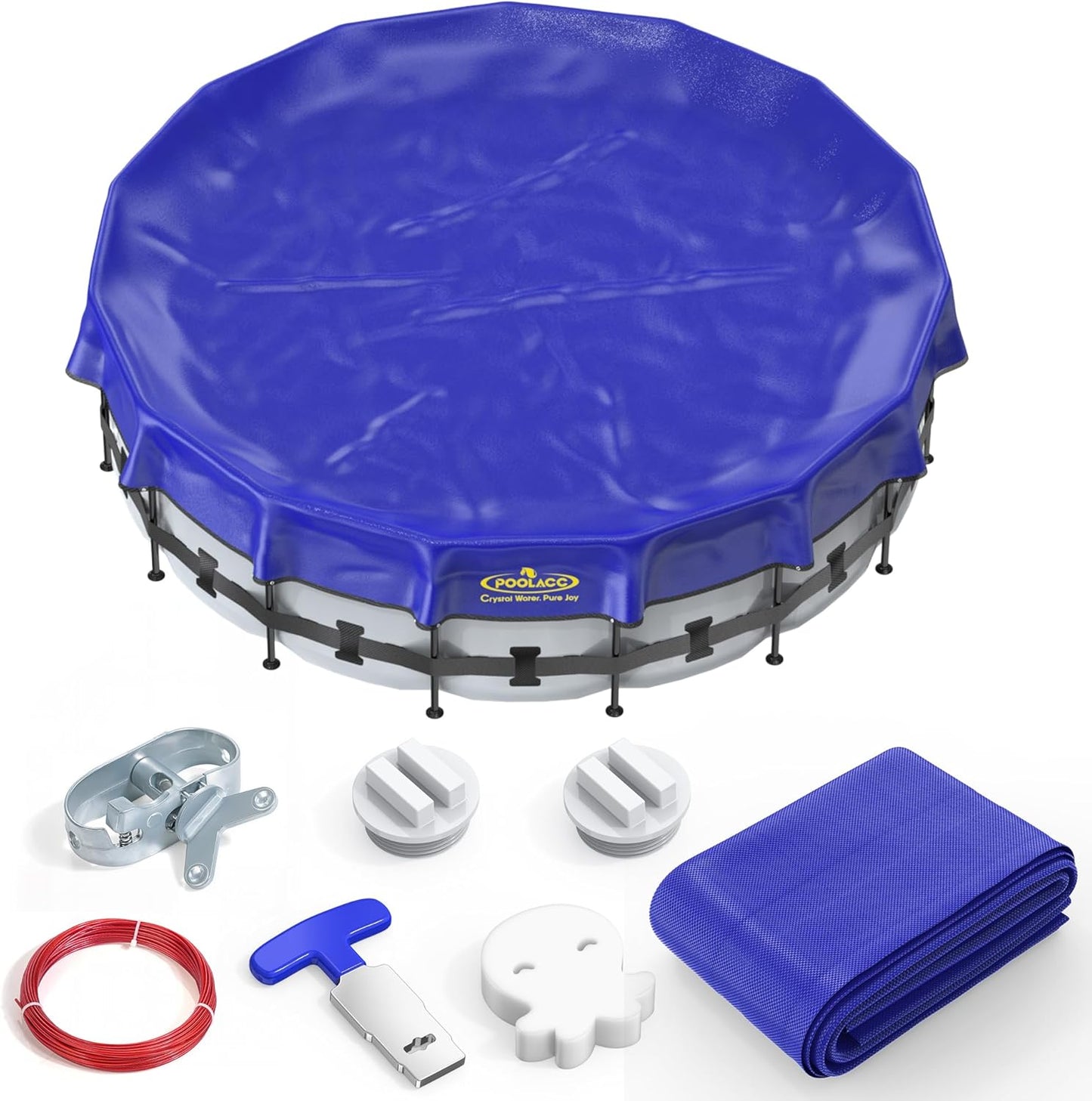 Pool Covers for Above Ground Pools - 24 ft Round Winter Pool Cover, Extra Durable Cold- and UV-Resistant Heavy-Duty Swimming Pool Cover for Winterizing