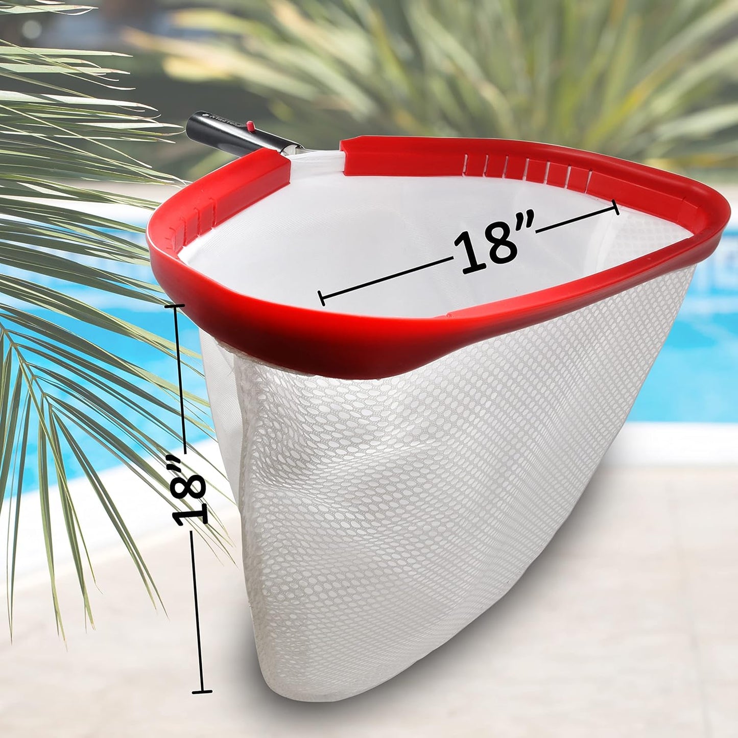 Skimlite SP300 Leaf Skimmer Net for Pool Cleaning, 18 Inch Heavy Duty Fine Mesh Net, Reinforced Frame, Pool Maintenance Rake Cleaner Equipment Debris Collector for Inground Pool Pond Hot Tub Spa