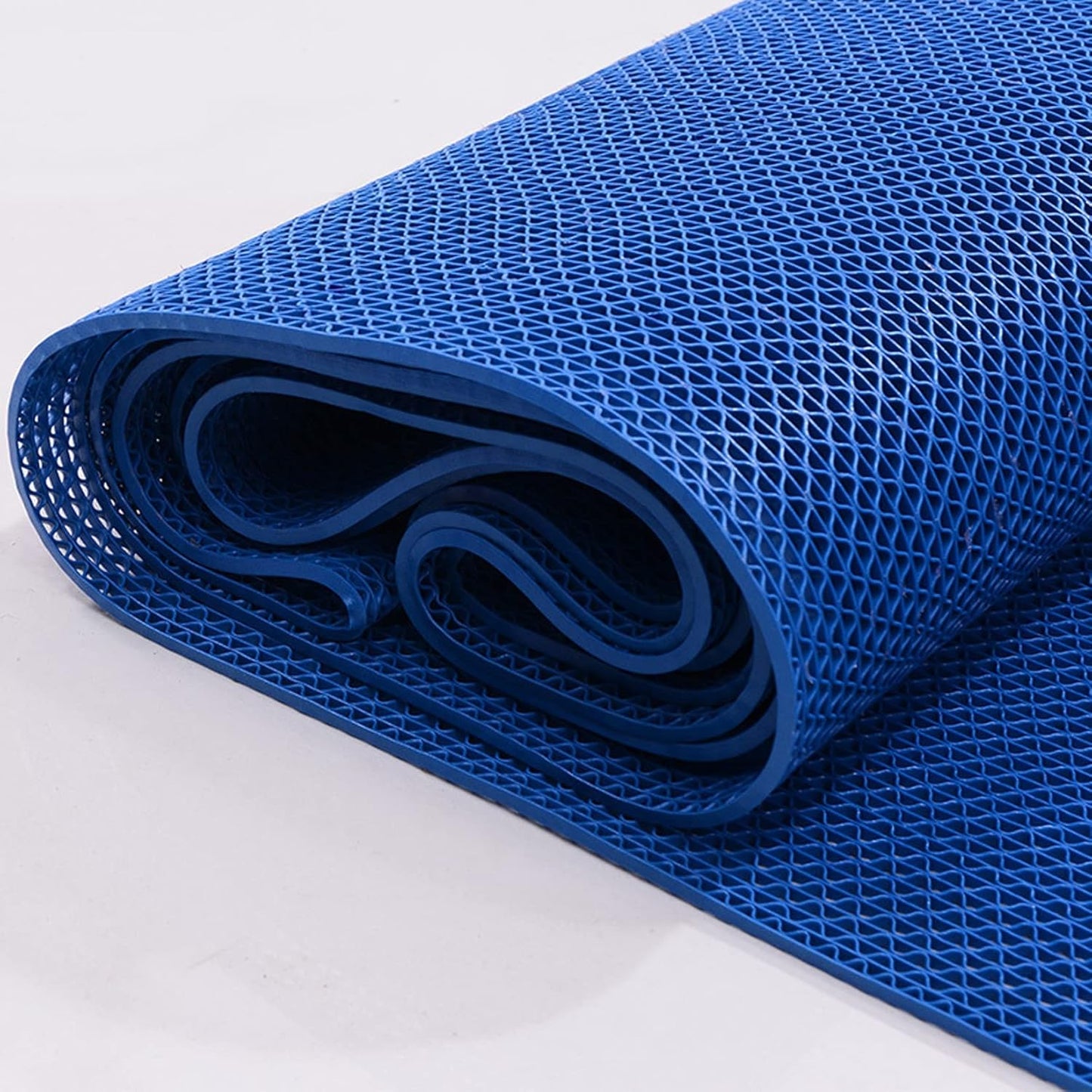 Drainage Non Slip Mats 3'x10' Heavy Duty Commercial Floor Mat Mesh Hollow Door Mat Roll for Swimming Pool Bathroom Kitchen Garage Indoor Outdoor Wet Area,Blue,0.9×3M/3×10FT