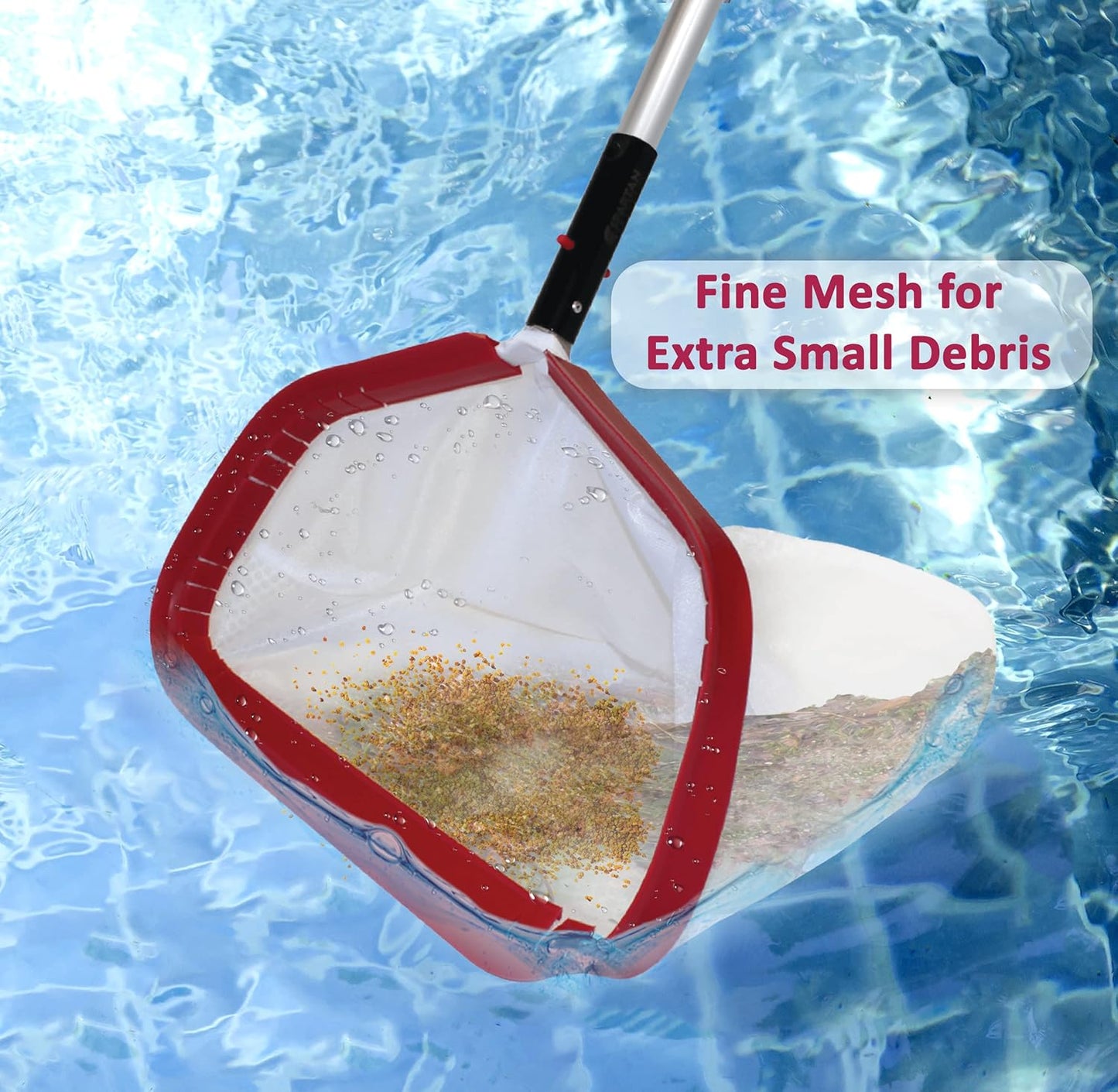 Skimlite SP300 Leaf Skimmer Net for Pool Cleaning, 18 Inch Heavy Duty Fine Mesh Net, Reinforced Frame, Pool Maintenance Rake Cleaner Equipment Debris Collector for Inground Pool Pond Hot Tub Spa