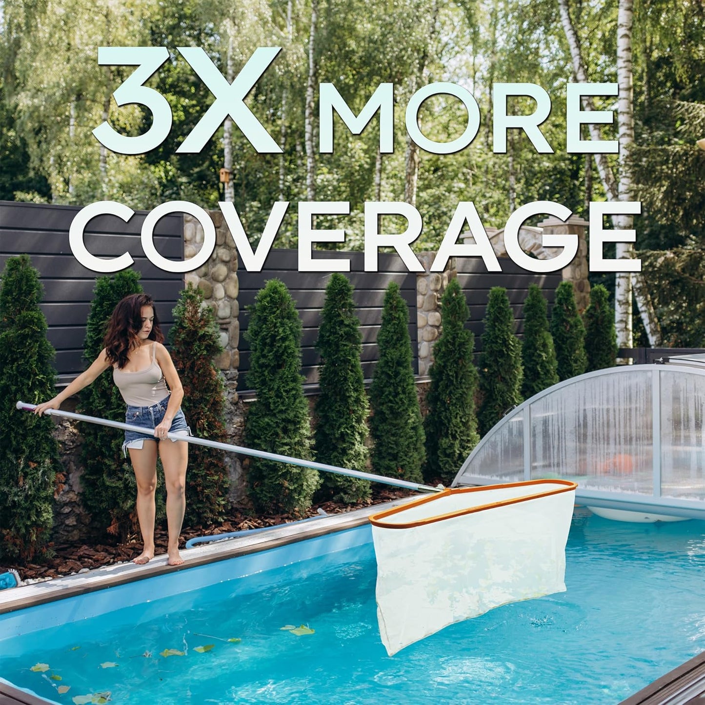 World Largest and Biggest Skimmer Pool Net 54.5” Wide x 10” Long with 45 or 90 Degree Mount by Massimo