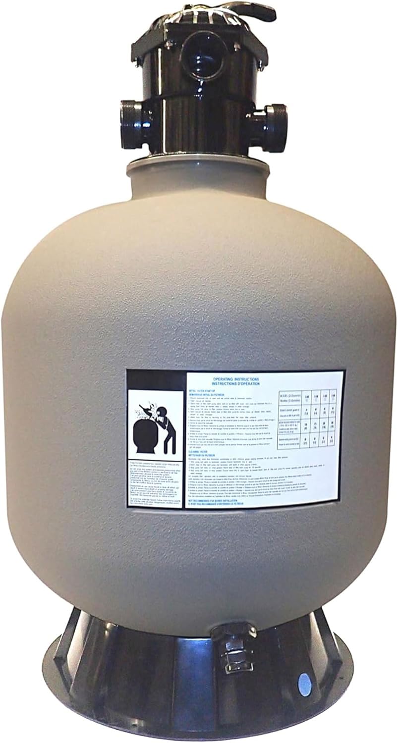 SWIMLINE HYDROTOOLS Complete Sand Filter System, 14" Tank - for Above-Ground & Inground Pools Up to 10,500 Gallons, Single Speed Pump, 0.45 THP, 2,400 GPH, 4-Way Multi-Port Valve, 60 lb Capacity