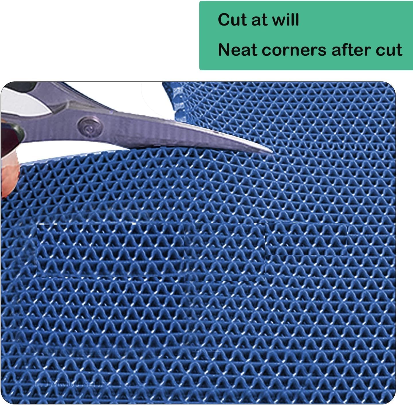 MYOYAY Non Slip Drainage Floor Mats 4x10 Ft, Commercial PVC Mesh Hollow Drainage Mat, Bathroom Flooring Mats, for Garage Restaurant Swimming Pool Bath Shower Wet Area (Blue)