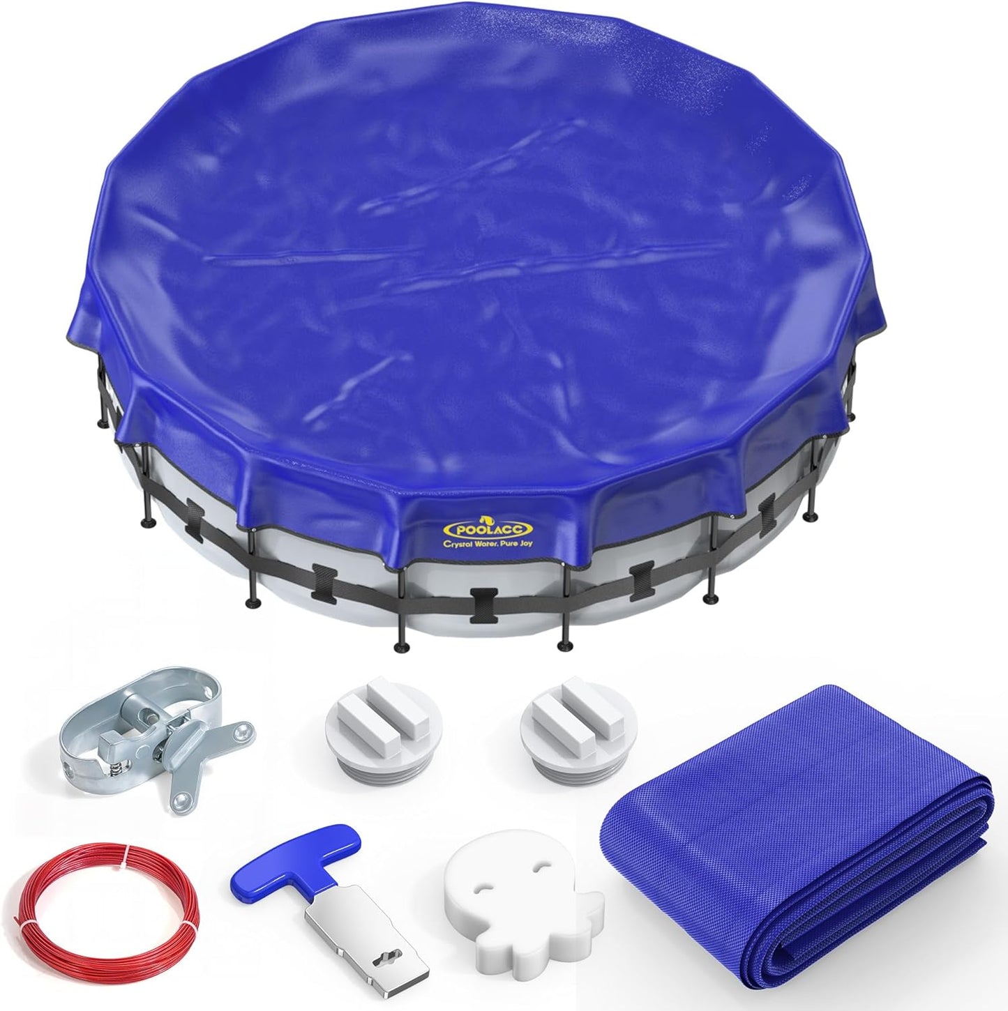 Pool Covers for Above Ground Pools - 24 ft Round Winter Pool Cover, Extra Durable Cold- and UV-Resistant Heavy-Duty Swimming Pool Cover for Winterizing