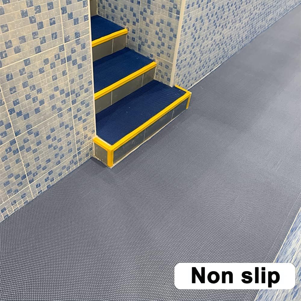 jxgzyy 3ft x16.4ft Drainage Non Slip Mat Commercial Floor Mat PVC Drainage Bathroom Pool Floor Mat Mesh Big Hollow Door Mat Roll for Swimming Pool Shower Room Bathroom Indoor Outdoor Wet Area