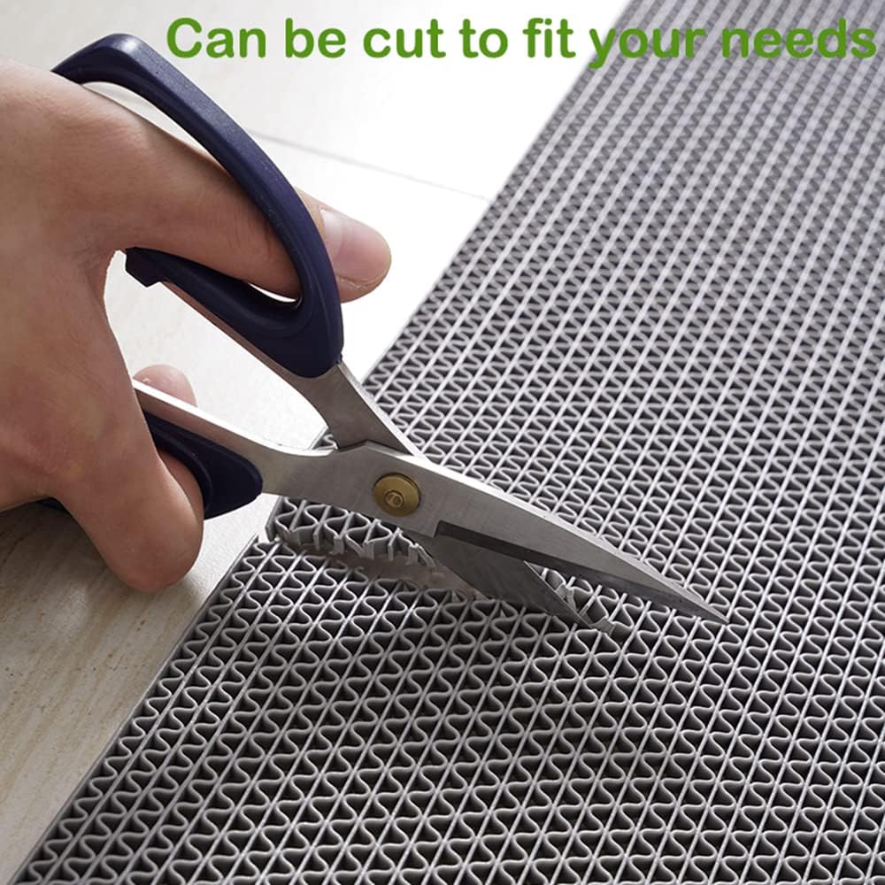 tonchean Non-Slip Drainage Floor Mat 3x10Ft Commercial PVC Mesh Hollow Mats Pool Bath Shower Wet Area Floor Mat 0.22'' Thick Versatile Heavy Duty Rugs for Kitchen Washroom Restaurant Bars Garage-Grey