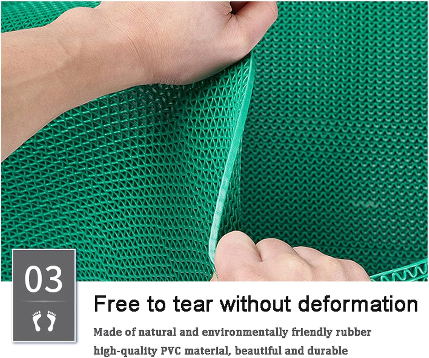 Drainage Non Slip Mats 3'x10' Heavy Duty Commercial Floor Mat Mesh Hollow Door Mat Roll for Swimming Pool Bathroom Kitchen Garage Indoor Outdoor Wet Area,Blue,0.9×3M/3×10FT