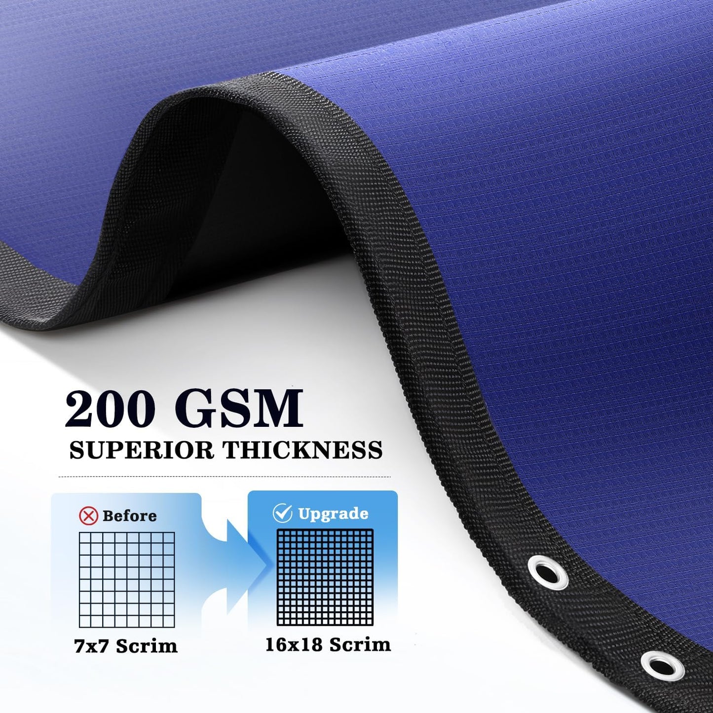 UIRWAY [200GSM Heavy Duty] 15FT Winter Pool Cover 2025 Upgrade Pool Cover for Above Ground Round Pools, UV & Cold Resistant Swimming Pool Cover, Tearproof Tarp with Cable System