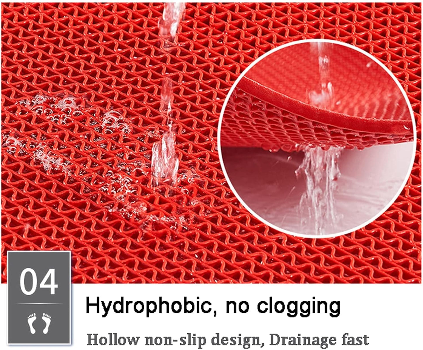 Drainage Non Slip Mats 3'x10' Heavy Duty Commercial Floor Mat Mesh Hollow Door Mat Roll for Swimming Pool Bathroom Kitchen Garage Indoor Outdoor Wet Area,Blue,0.9×3M/3×10FT