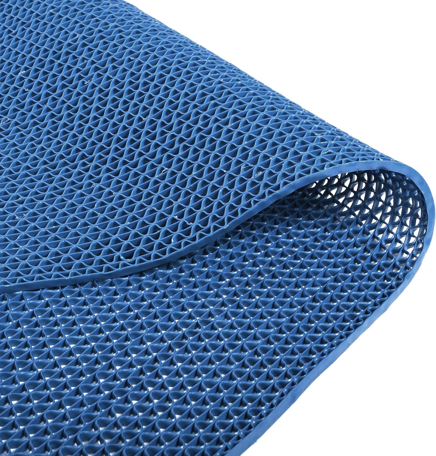 MYOYAY Non Slip Drainage Floor Mats 4x10 Ft, Commercial PVC Mesh Hollow Drainage Mat, Bathroom Flooring Mats, for Garage Restaurant Swimming Pool Bath Shower Wet Area (Blue)